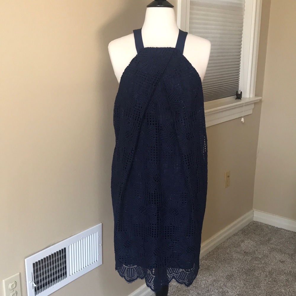 Trina Turk NWT Felisha Silk-Blend Indigo Shift Dress Size 4